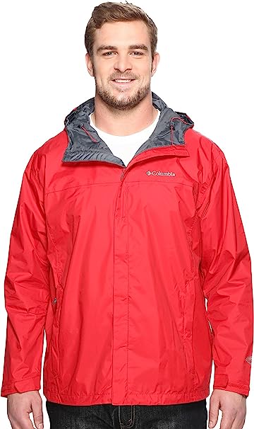 chaqueta cortavientos de trekking para hombre en rojo