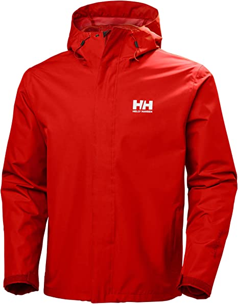 chaqueta cortavientos de trekking para hombre en rojo