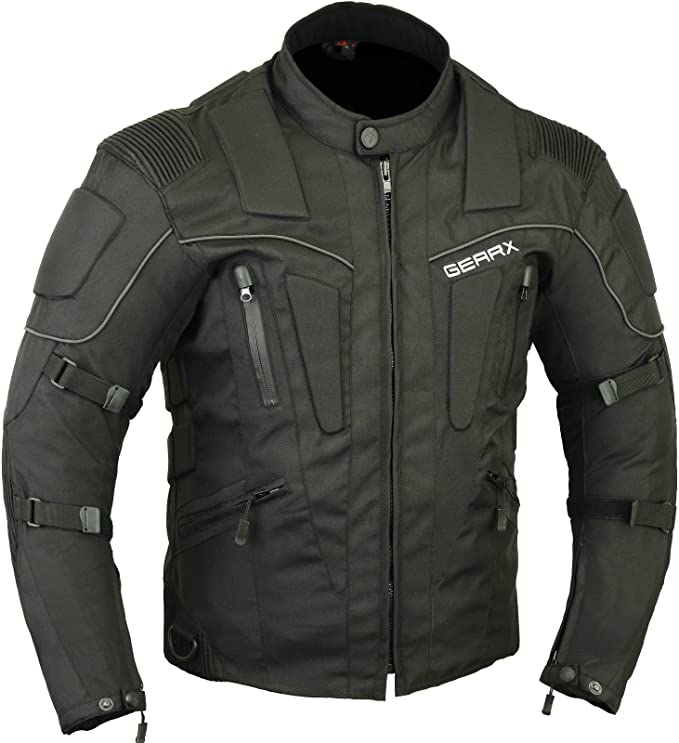 chaqueta cortavientos de moto para hombre en color negro