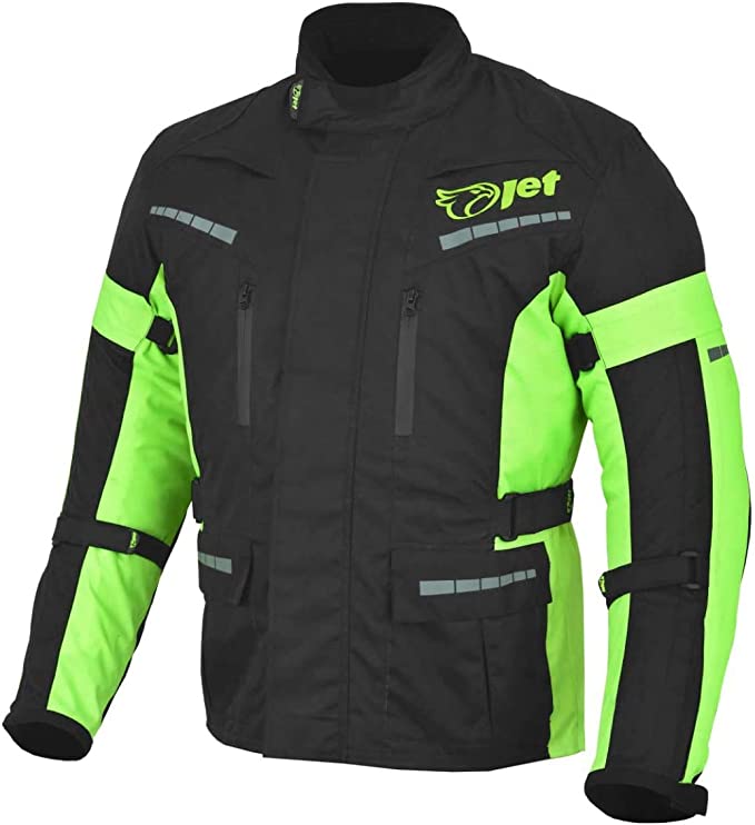 chaqueta cortavientos de moto para hombre en verde