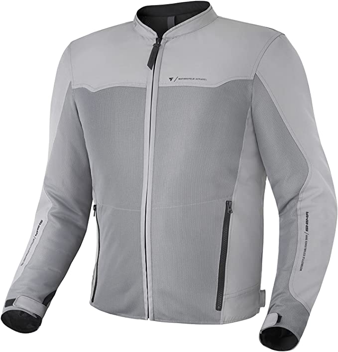 chaqueta cortavientos de moto para hombre en gris